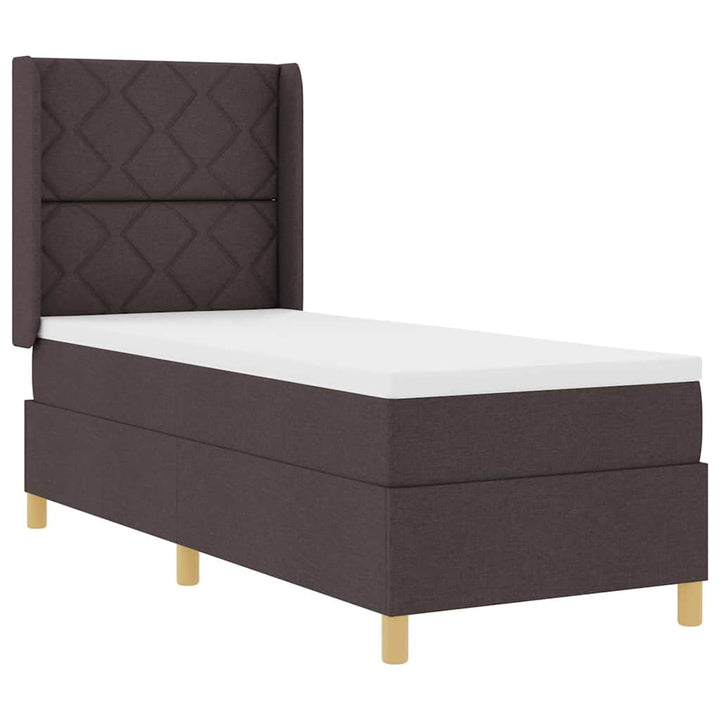 Box spring seng med hovedgærde Mørk Brun 80 x 200 cm Stof