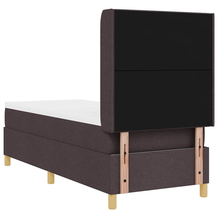 Box spring seng med hovedgærde Mørk Brun 80 x 200 cm Stof