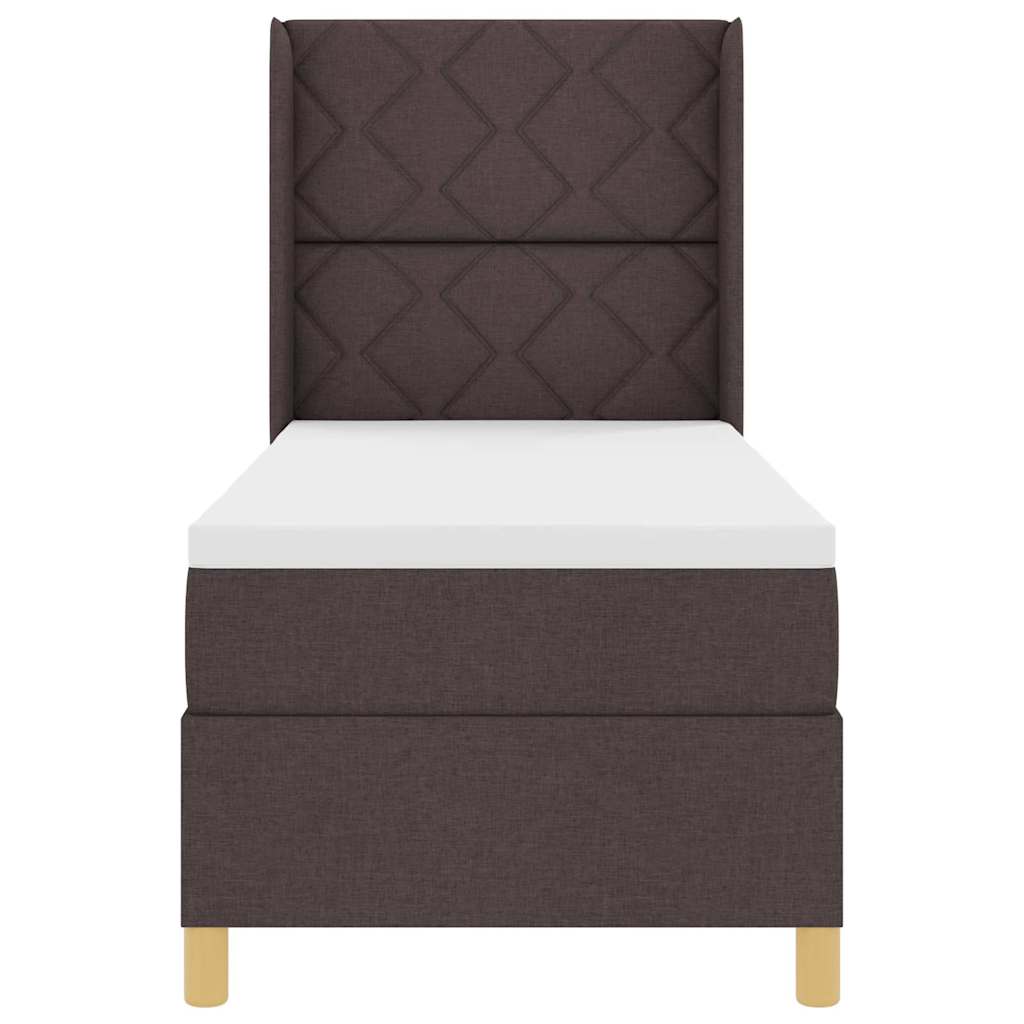 Box spring seng med hovedgærde Mørk Brun 80 x 200 cm Stof