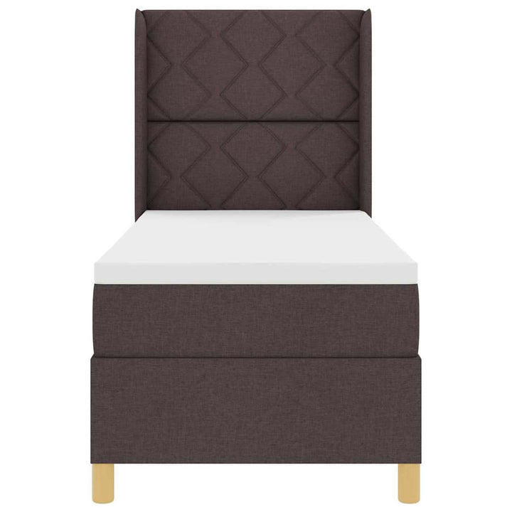 Box spring seng med hovedgærde Mørk Brun 80 x 200 cm Stof