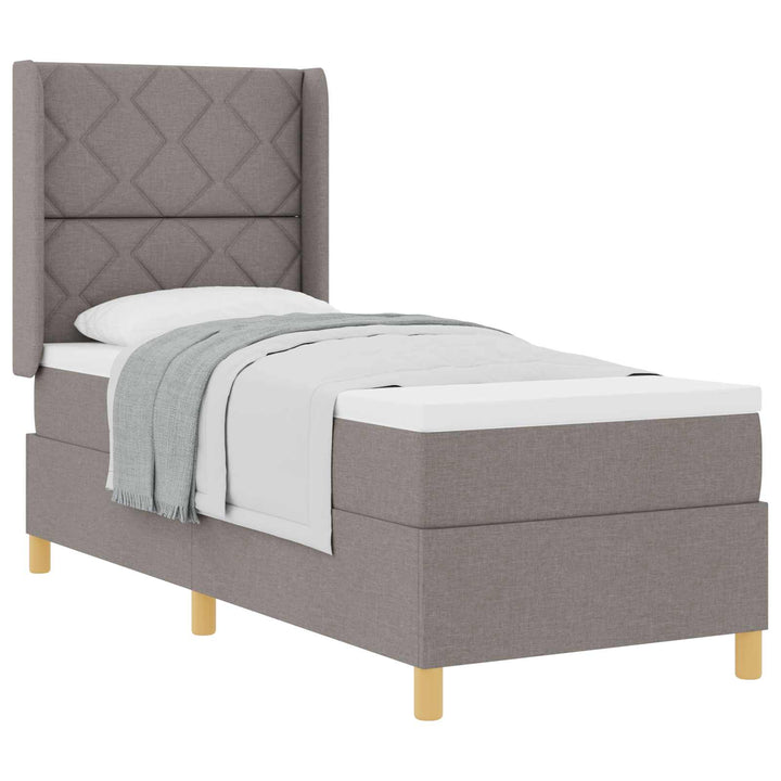 Box spring seng med madras Gråbrun 80 x 200 cm Stof