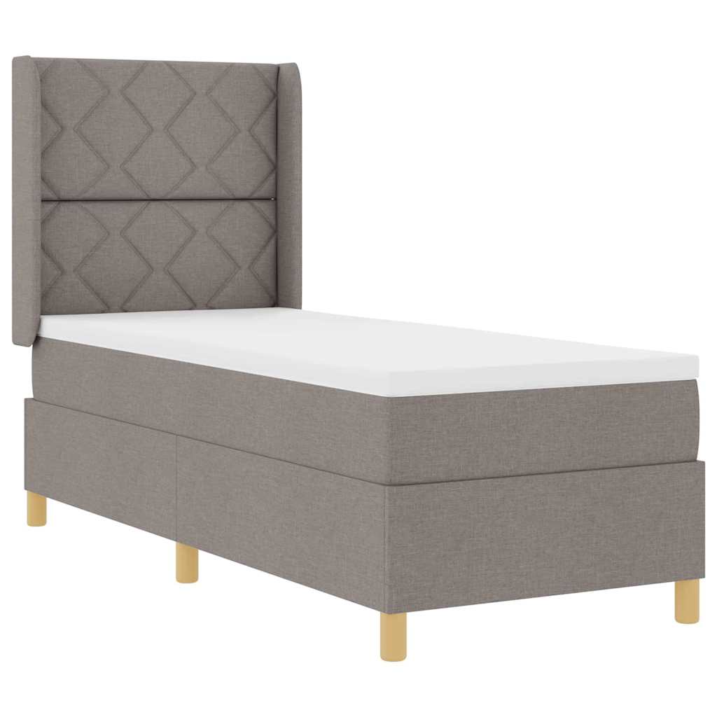 Box spring seng med madras Gråbrun 80 x 200 cm Stof