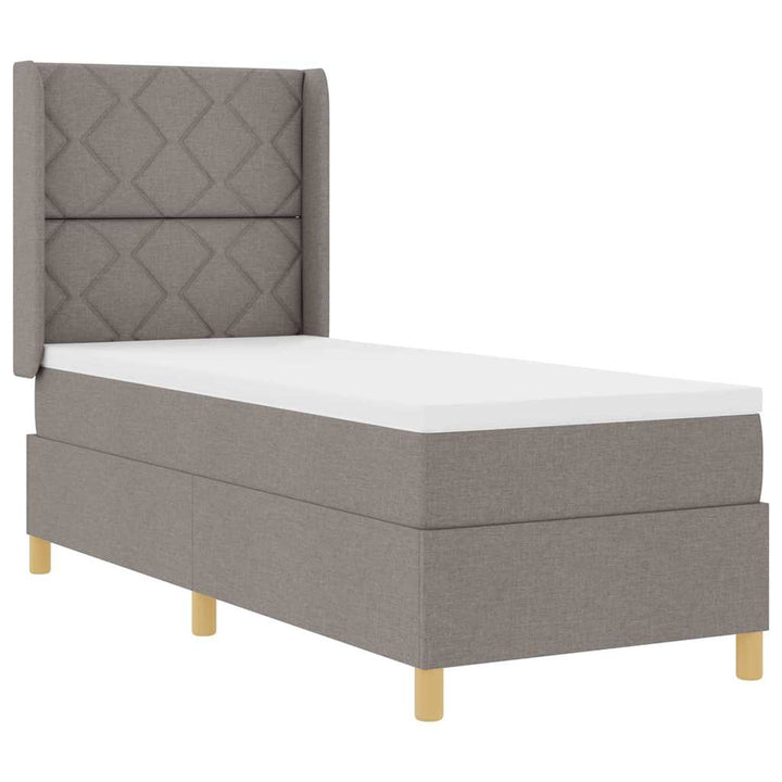 Box spring seng med madras Gråbrun 80 x 200 cm Stof