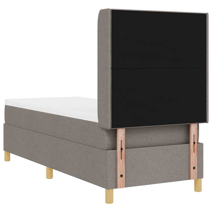 Box spring seng med madras Gråbrun 80 x 200 cm Stof