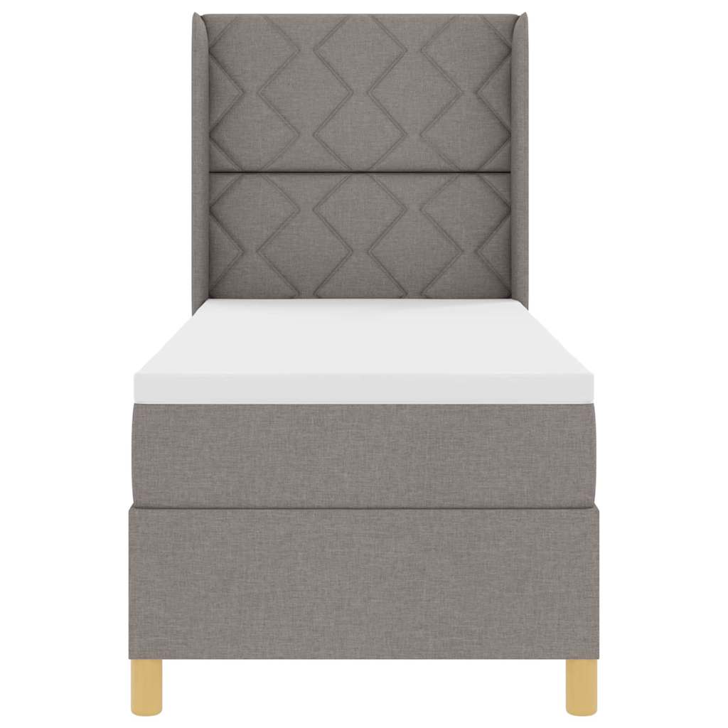 Box spring seng med madras Gråbrun 80 x 200 cm Stof