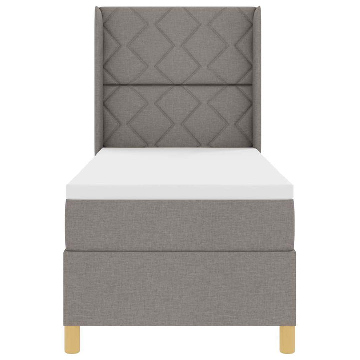 Box spring seng med madras Gråbrun 80 x 200 cm Stof