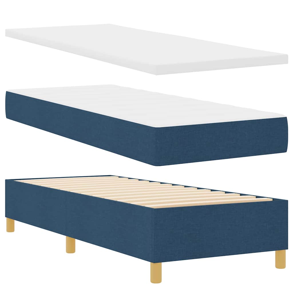 Box spring seng med hovedgærde Blå 80 x 200 cm Stof