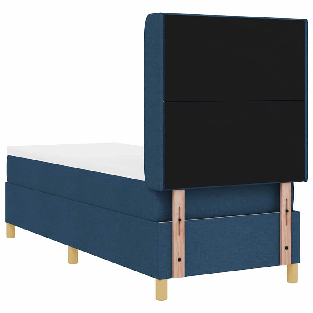 Box spring seng med hovedgærde Blå 80 x 200 cm Stof