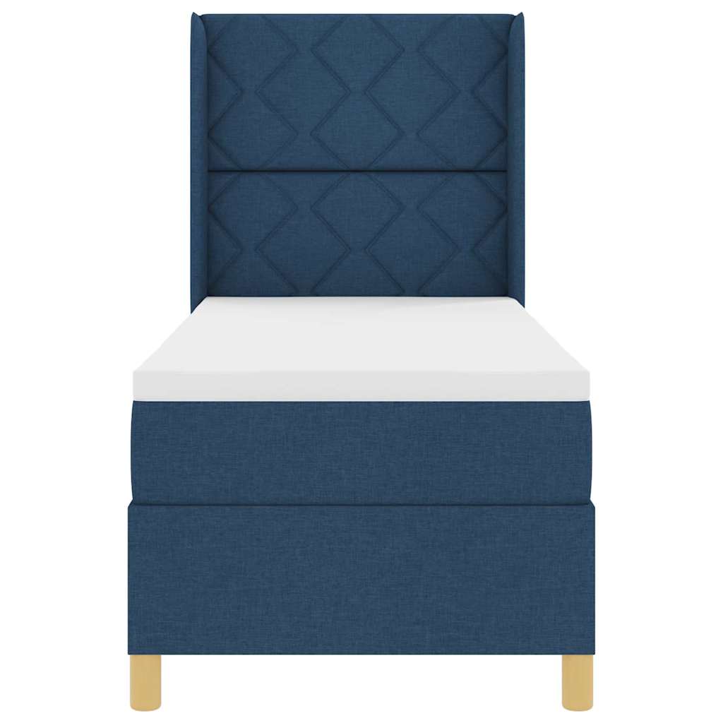 Box spring seng med hovedgærde Blå 80 x 200 cm Stof