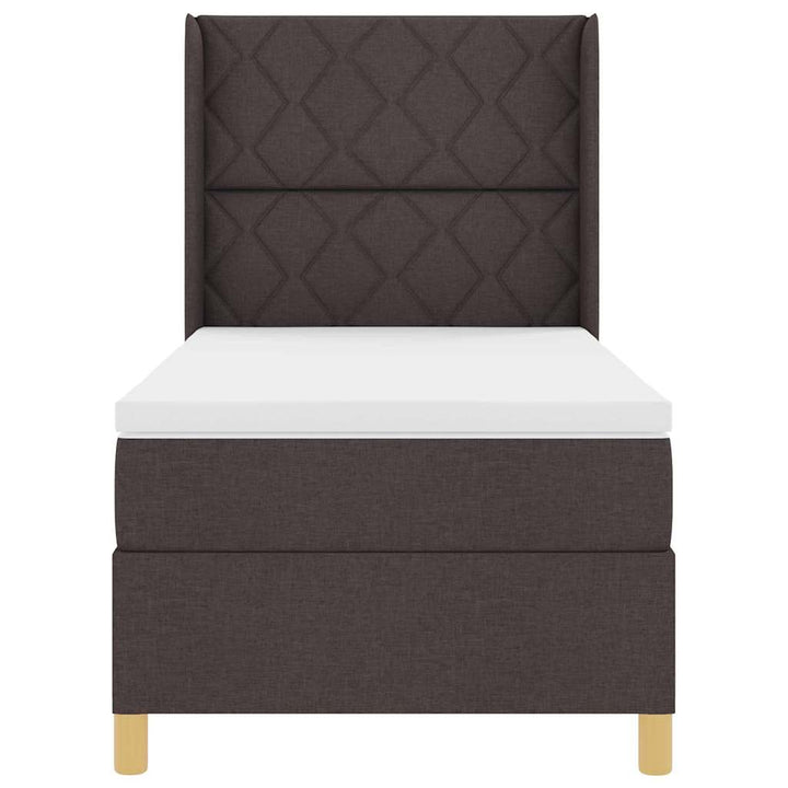 Box spring seng med hovedgærde Mørk Brun 90 x 190 cm Stof