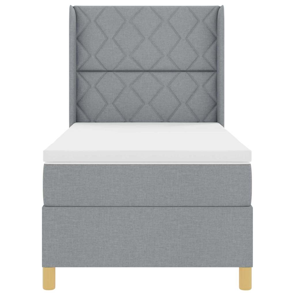 Box spring seng med madras Lysegrå 100 x 200 cm Stof