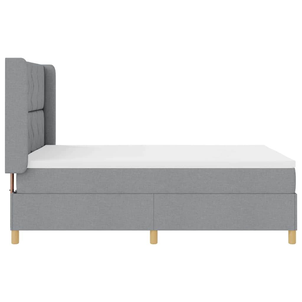 Box spring seng med hovedgærde Lysegrå 140 x 200 cm Stof