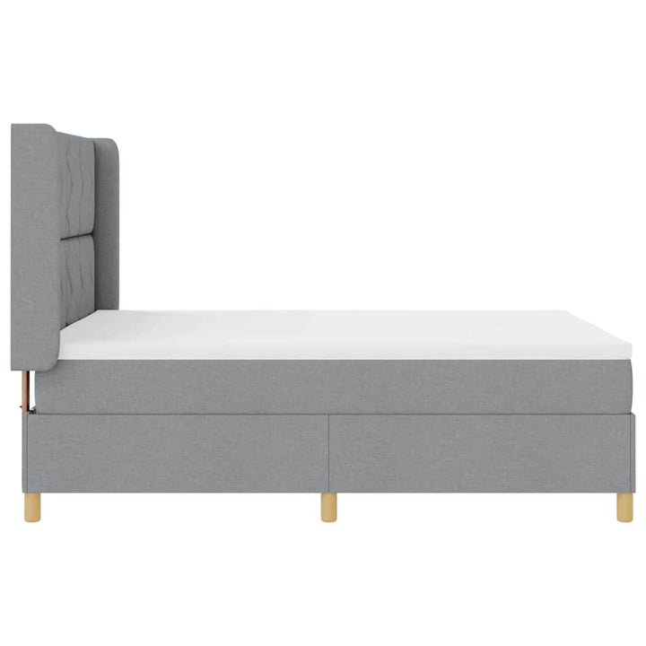 Box spring seng med hovedgærde Lysegrå 140 x 200 cm Stof