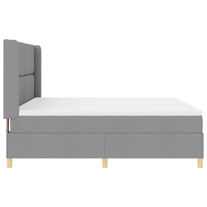 Box spring seng med hovedgærde Lysegrå 180 x 200 cm Stof