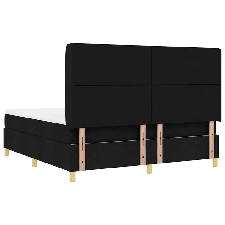 Box spring seng med hovedgærde Sort 180 x 200 cm Stof