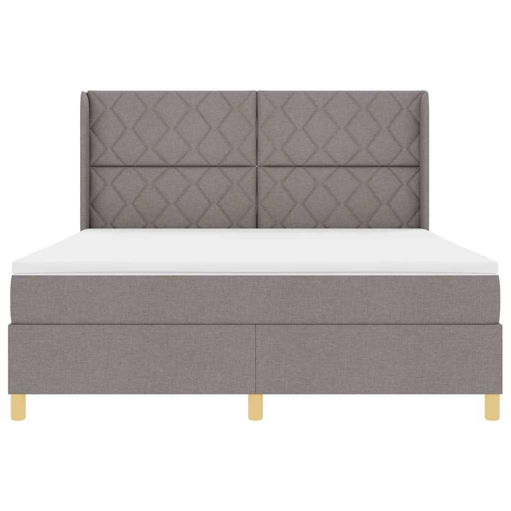 Box spring seng med hovedgærde Gråbrun 180 x 200 cm Stof