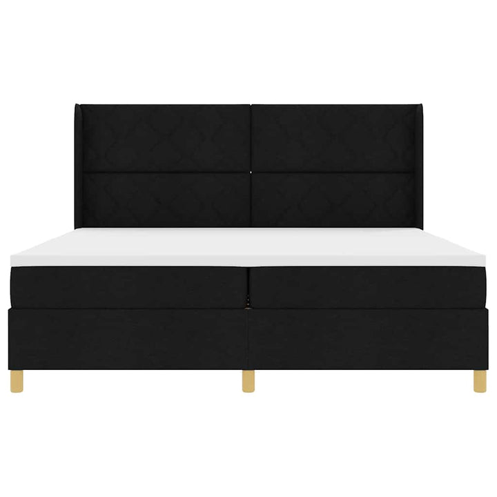 Box spring seng med madras Sort 200 x 200 cm Stof