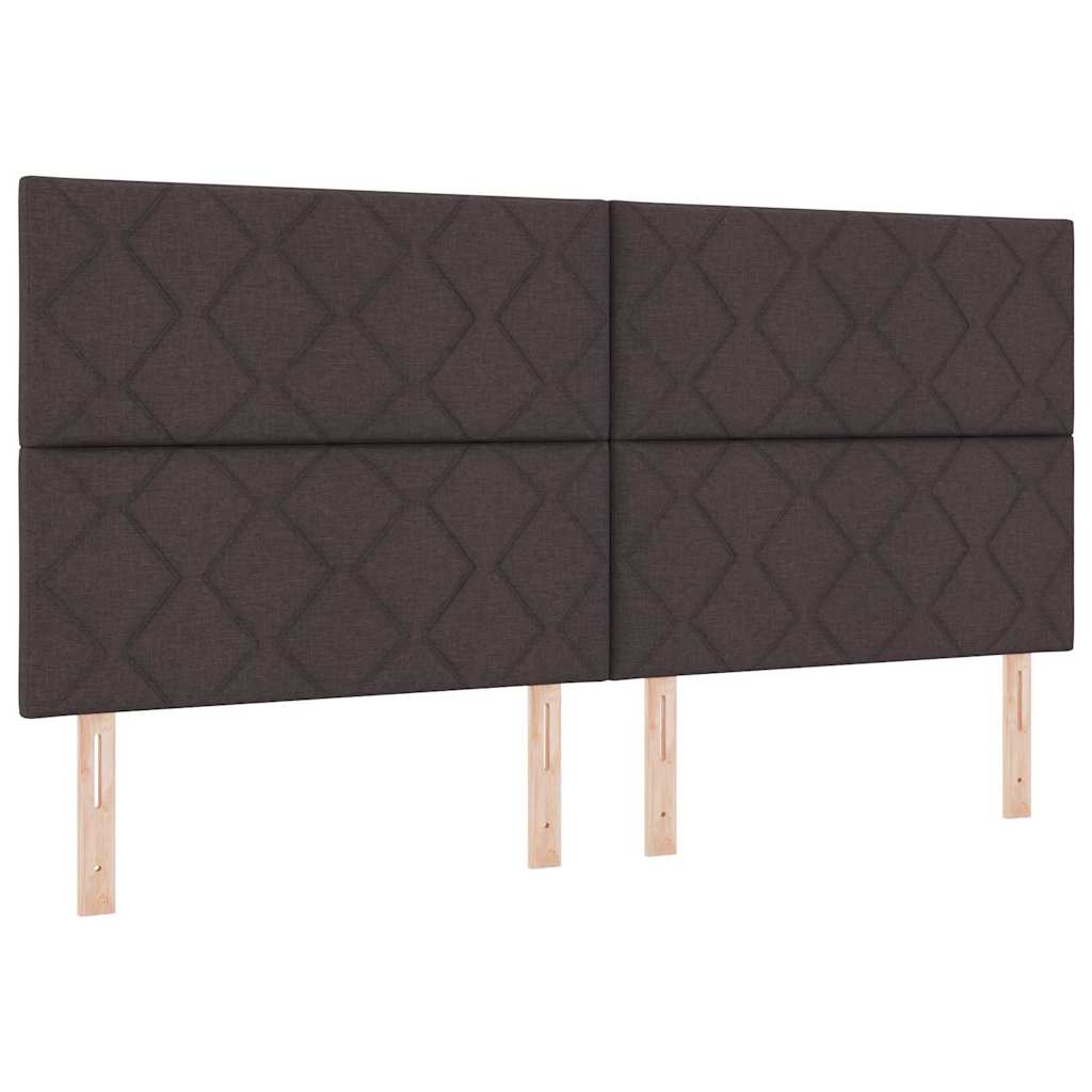 Box spring seng med hovedgærde Mørk Brun 200 x 200 cm Stof