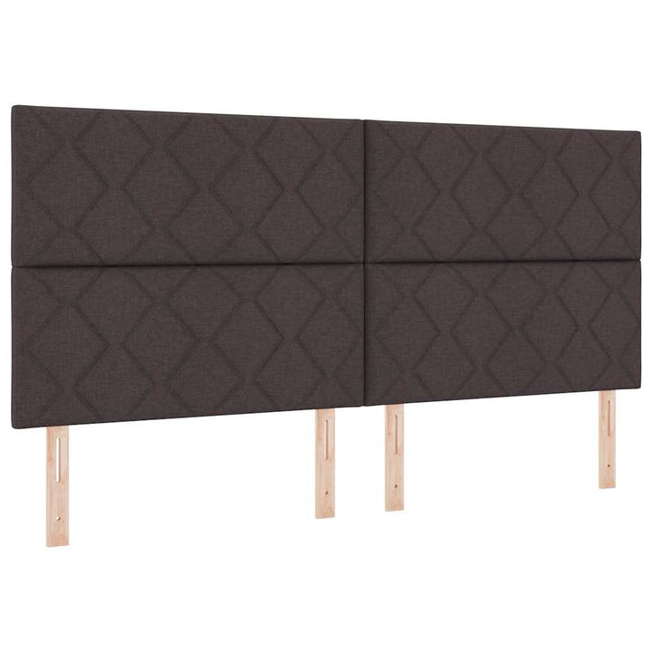 Box spring seng med hovedgærde Mørk Brun 200 x 200 cm Stof