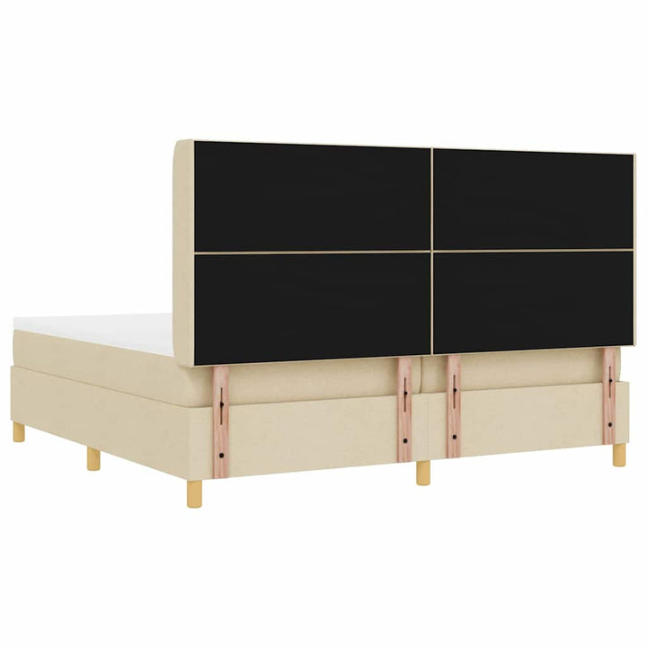 Box spring seng med madras Creme 200 x 200 cm Stof