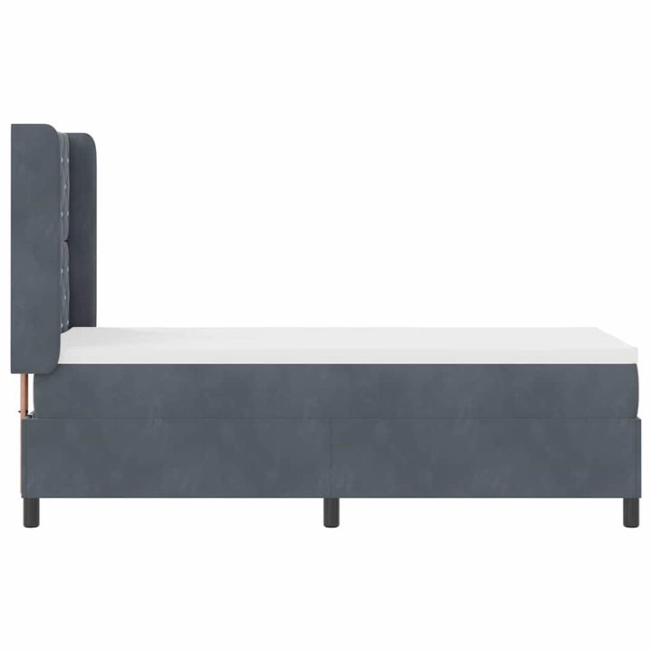 Box spring seng med madras Mørkegrå 80 x 200 cm Fløjl