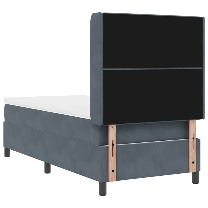 Box spring seng med madras Mørkegrå 90 x 190 cm Fløjl