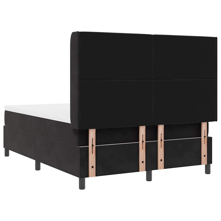 Box spring seng med madras Sort 160 x 200 cm Fløjl