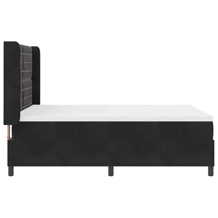 Box spring seng med madras Sort 160 x 200 cm Fløjl