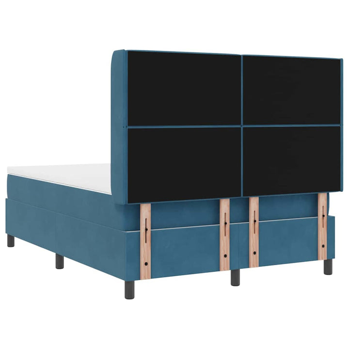 Box spring seng med madras Blå 160 x 200 cm Fløjl