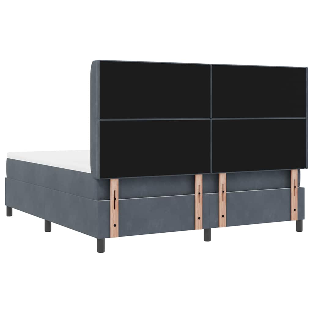 Box spring seng med madras Mørkegrå 180 x 200 cm Fløjl