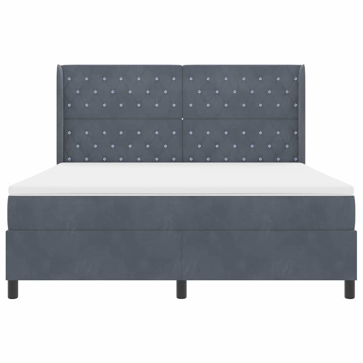 Box spring seng med madras Mørkegrå 180 x 200 cm Fløjl