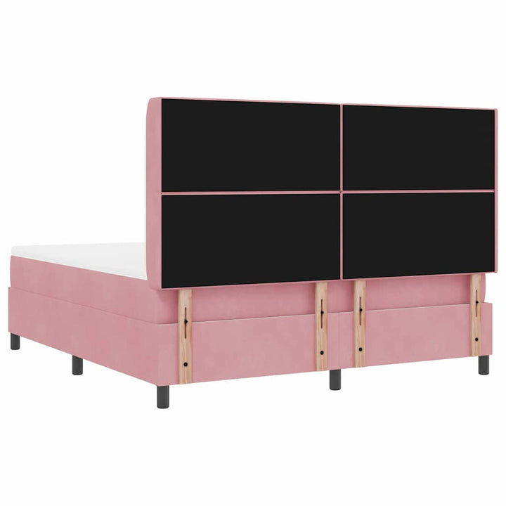 Box spring seng med madras Lyserød 180 x 200 cm Fløjl
