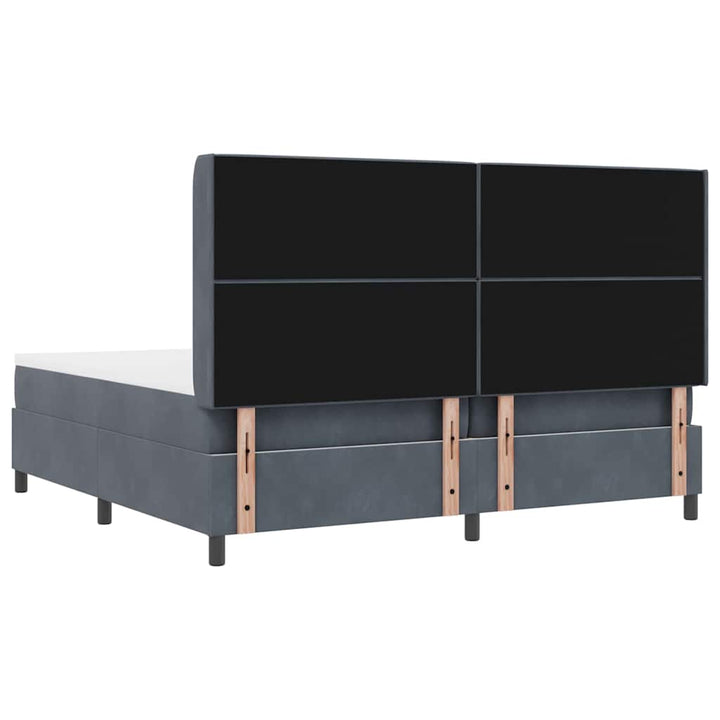Box spring seng med madras Mørkegrå 200 x 200 cm Fløjl