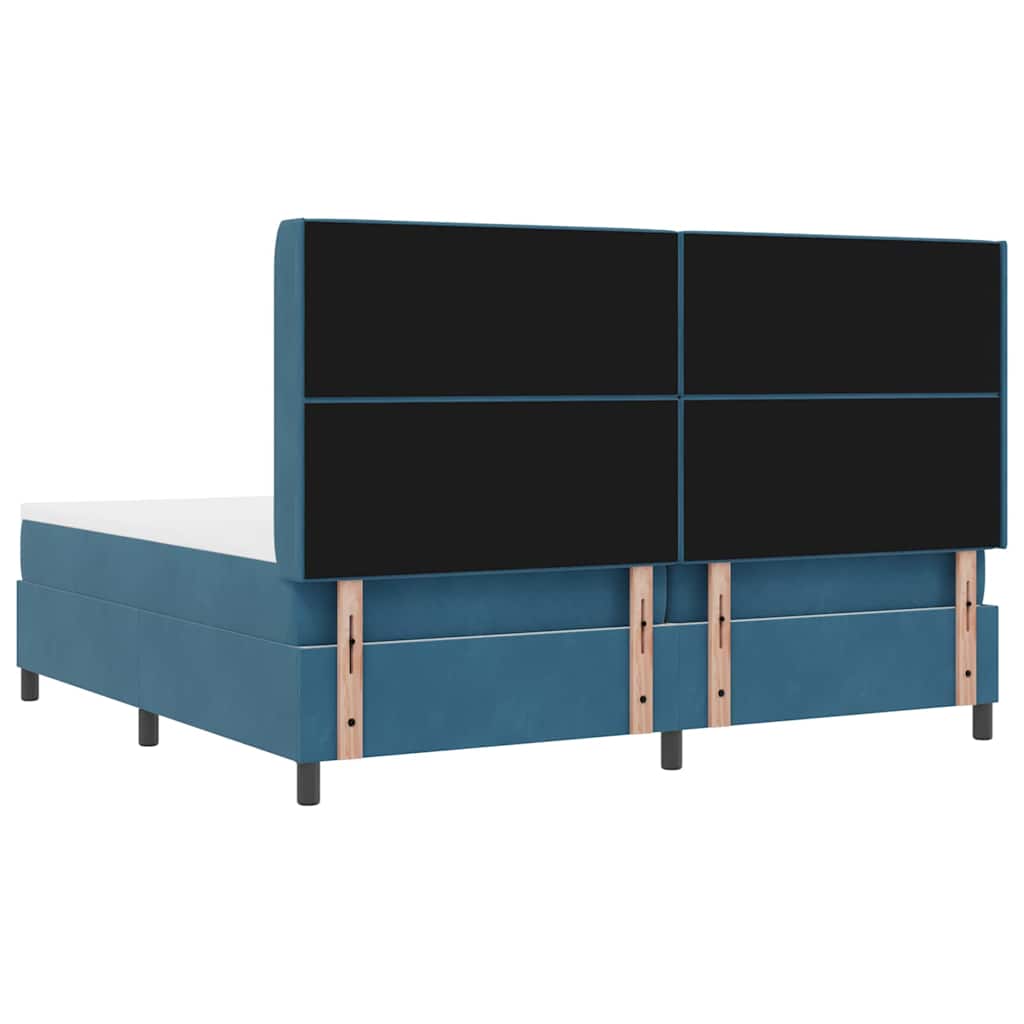 Box spring seng med madras Blå 200 x 200 cm Fløjl