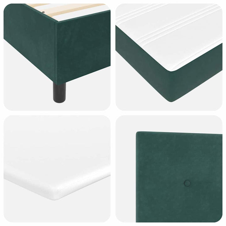 Box spring seng med hovedgærde Mørkegrøn 90 x 190 cm Fløjl