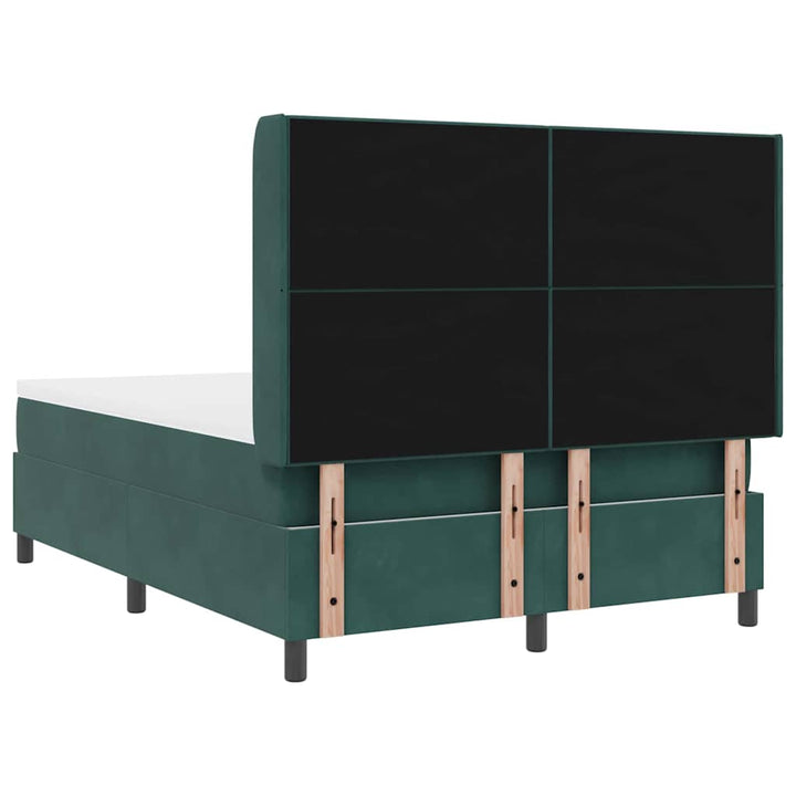 Box spring seng med madras Mørkegrøn 140 x 200 cm Fløjl