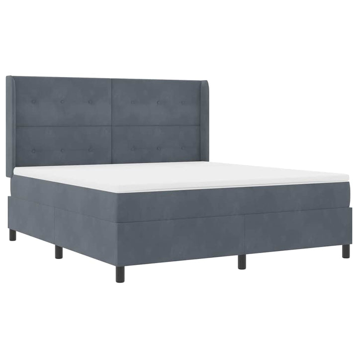 Box spring seng med madras Mørkegrå 180 x 200 cm Fløjl