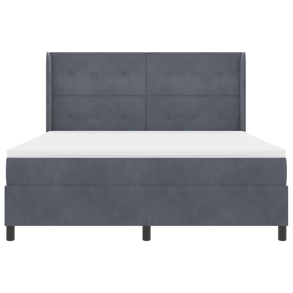 Box spring seng med madras Mørkegrå 180 x 200 cm Fløjl