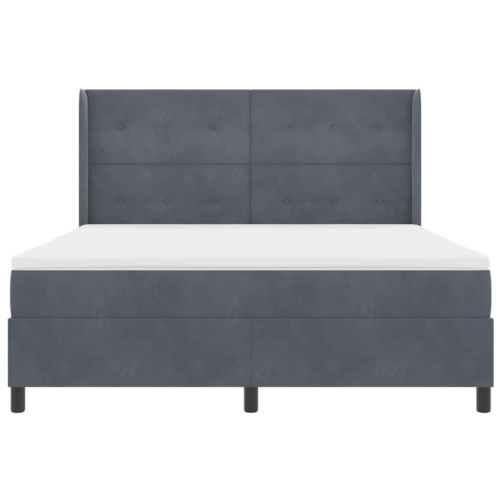 Box spring seng med madras Mørkegrå 180 x 200 cm Fløjl
