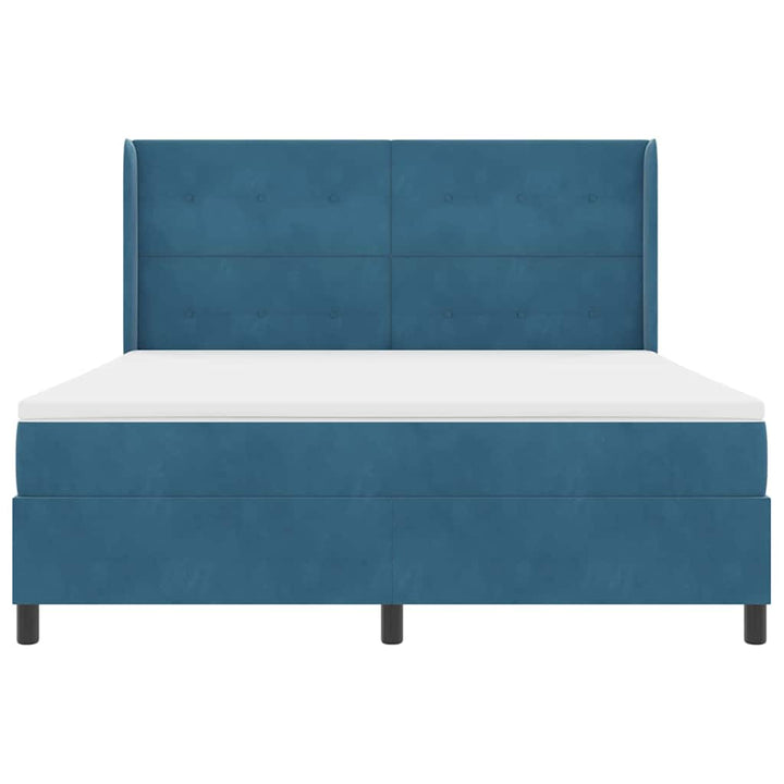 Box spring seng med madras Blå 180 x 200 cm Fløjl