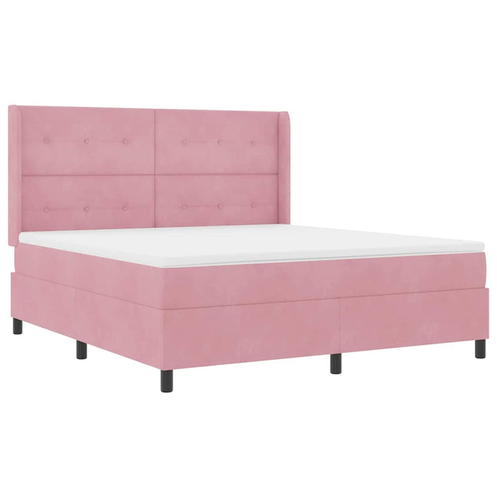 Box spring seng med madras Lyserød 180 x 200 cm Fløjl