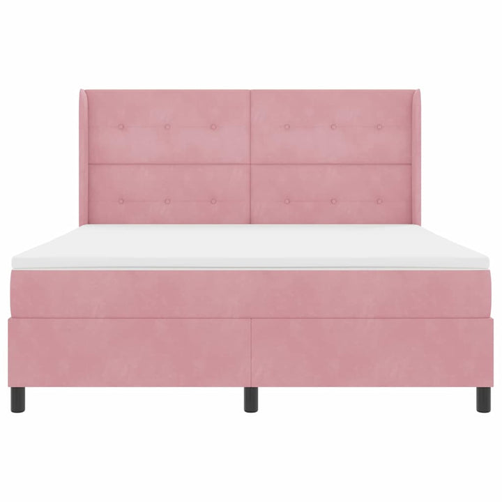Box spring seng med madras Lyserød 180 x 200 cm Fløjl