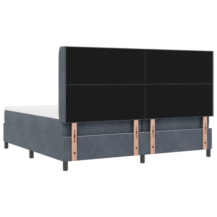 Box spring seng med madras Mørkegrå 200 x 200 cm Fløjl