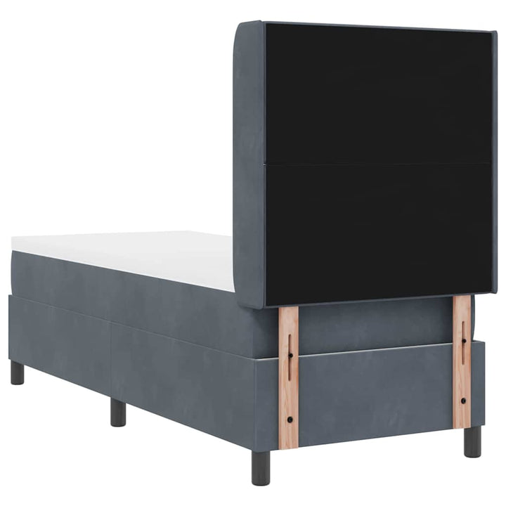 Box spring seng med hovedgærde Mørkegrå 80 x 200 cm Fløjl