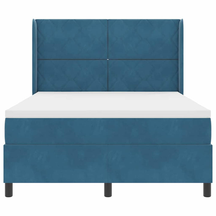 Box spring seng med hovedgærde Blå 160 x 200 cm Fløjl