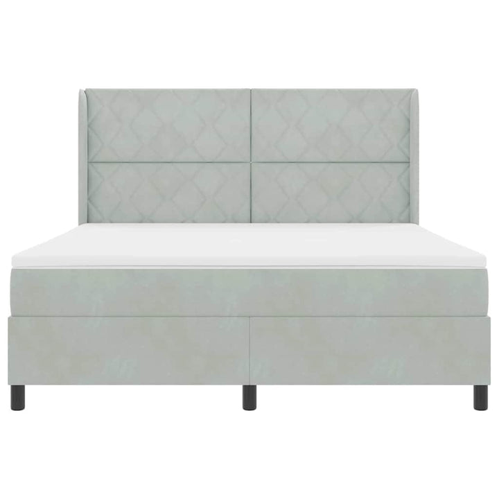 Box spring seng med madras Lysegrå 180 x 200 cm Fløjl
