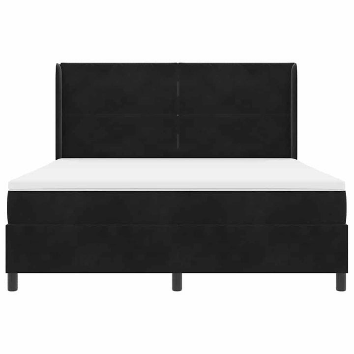 Box spring seng med hovedgærde Sort 180 x 200 cm Fløjl