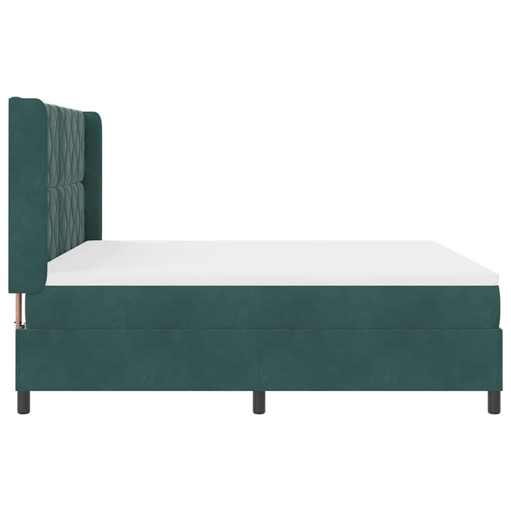 Box spring seng med hovedgærde Mørkegrøn 180 x 200 cm Fløjl