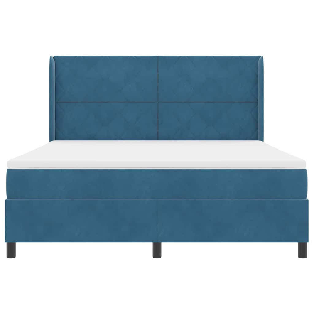 Box spring seng med madras Blå 180 x 200 cm Fløjl