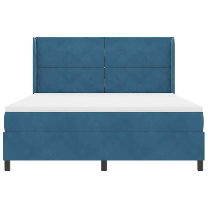 Box spring seng med madras Blå 180 x 200 cm Fløjl